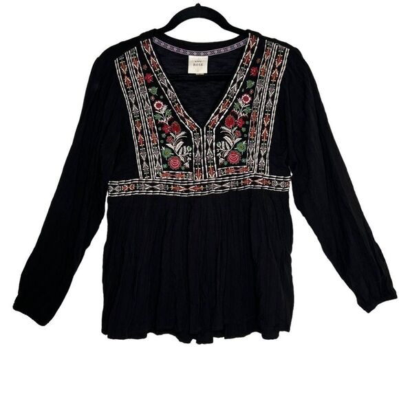 KNOX Rose Bohemian Embroidered Peasant Blouse small - Picture 3 of 14